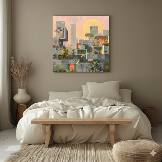 Brutalism in Bloom - Canvas