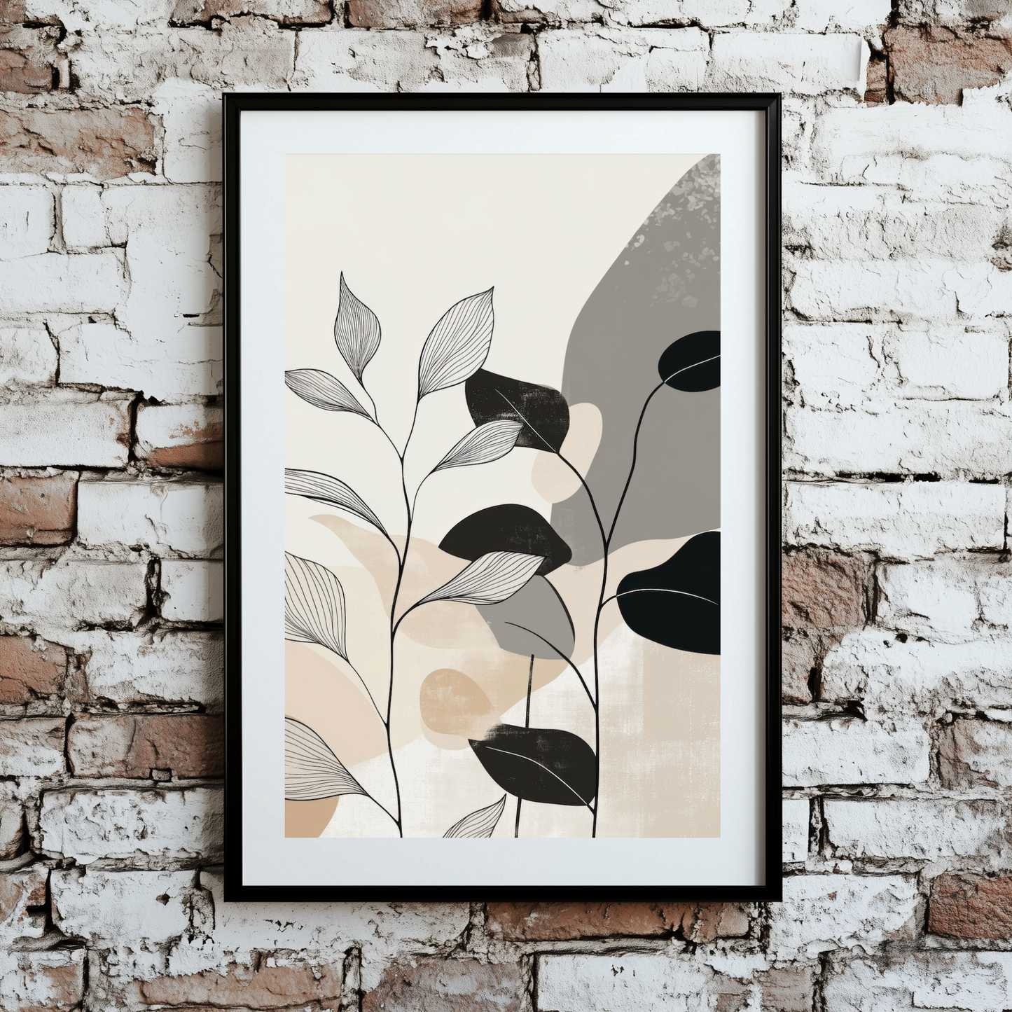 Abstract Contemporary Plant Wall Art