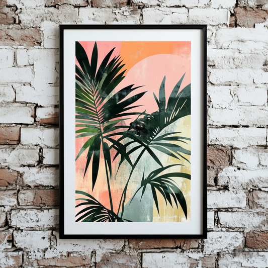 Abstract Palm Plant Wall Art