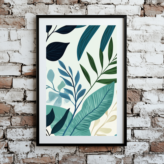 Abstract Leaf Print Wall Art