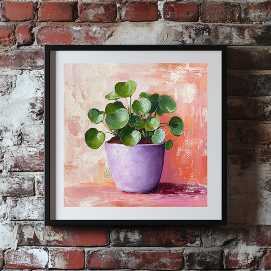 Acrylic Chinese Money Plant Wall Art