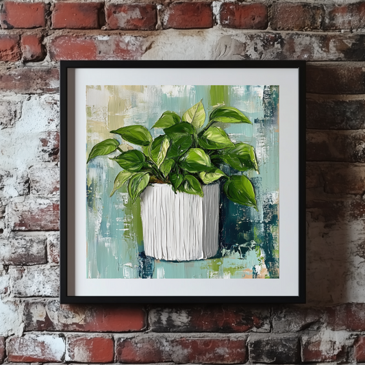 Acrylic Devil's Ivy Pothos Plant Wall Art