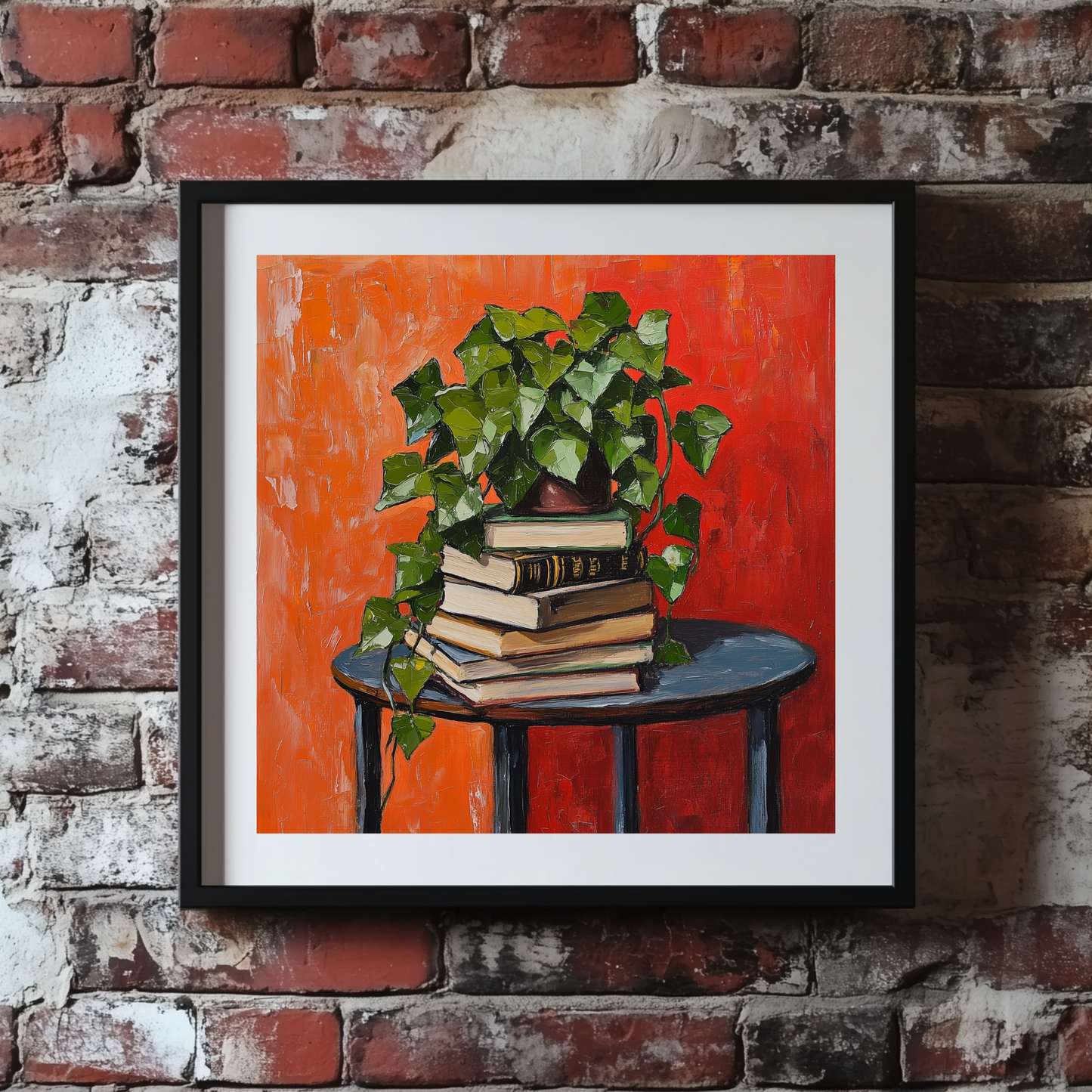 Acrylic Devil's Ivy Books Plant Wall Art