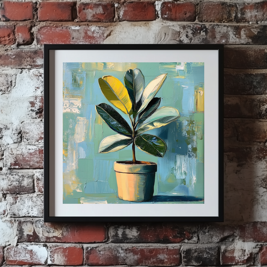 Acrylic Rubber Plant Wall Art