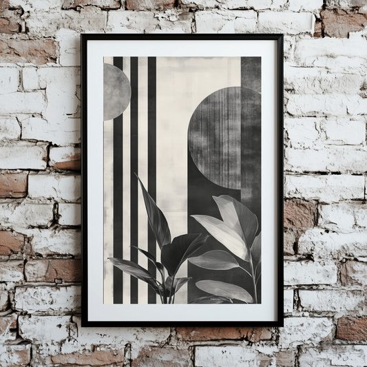 Monotone Bauhaus Plant Wall Art