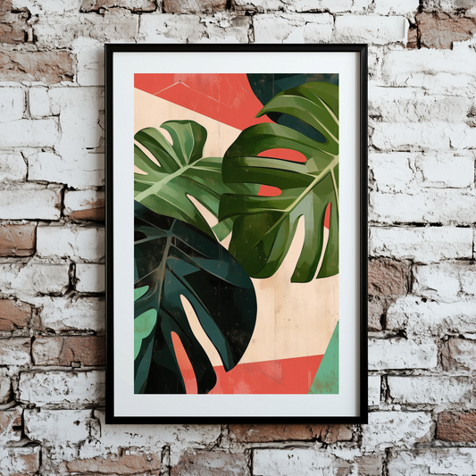 Monstera Bauhaus Plant Wall Art