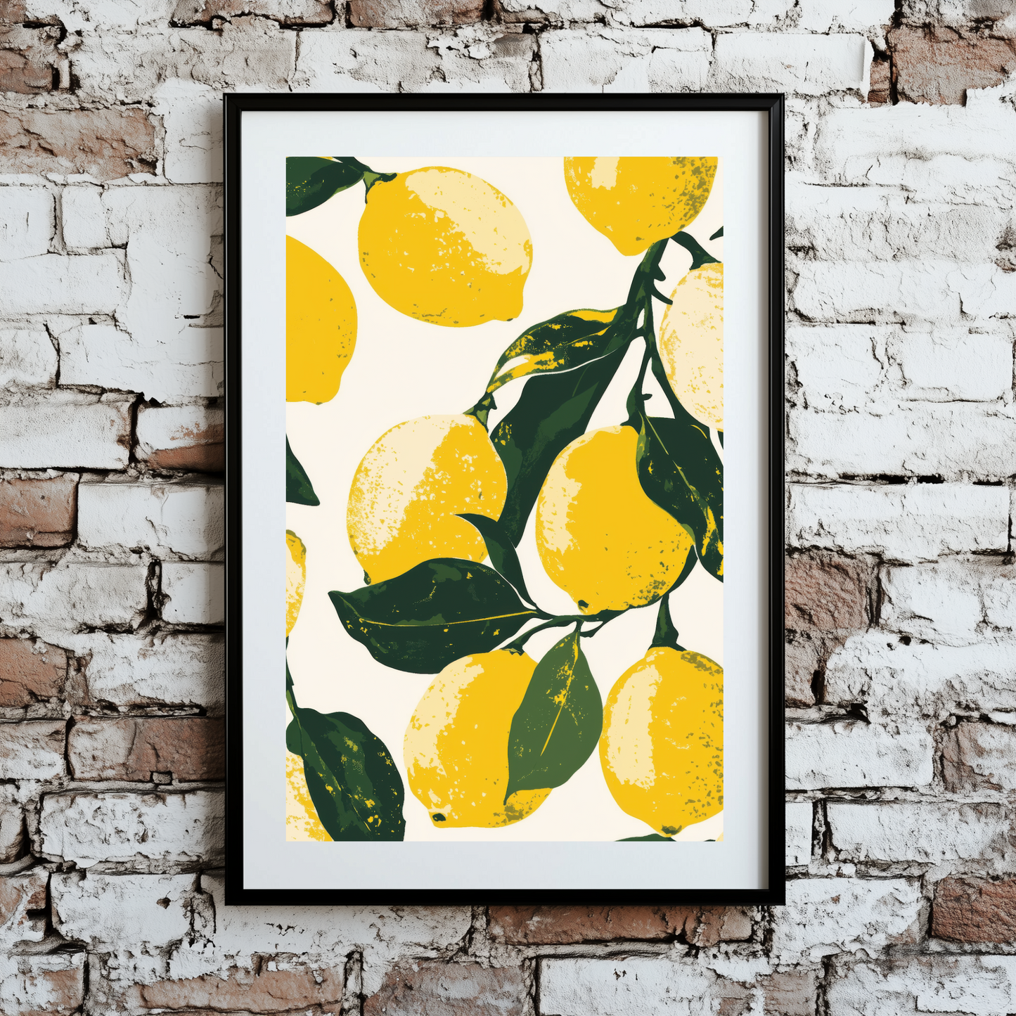 Funky Lemon Fruit Pattern Wall Art