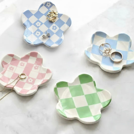 Chequered Petal Jewellery Dish