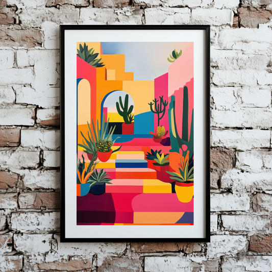 Vibrant Retro Plant Wall Art