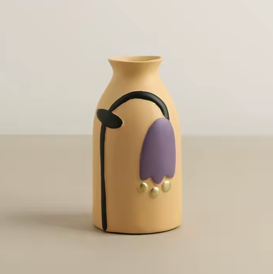 Retro Floral Ceramic Vase