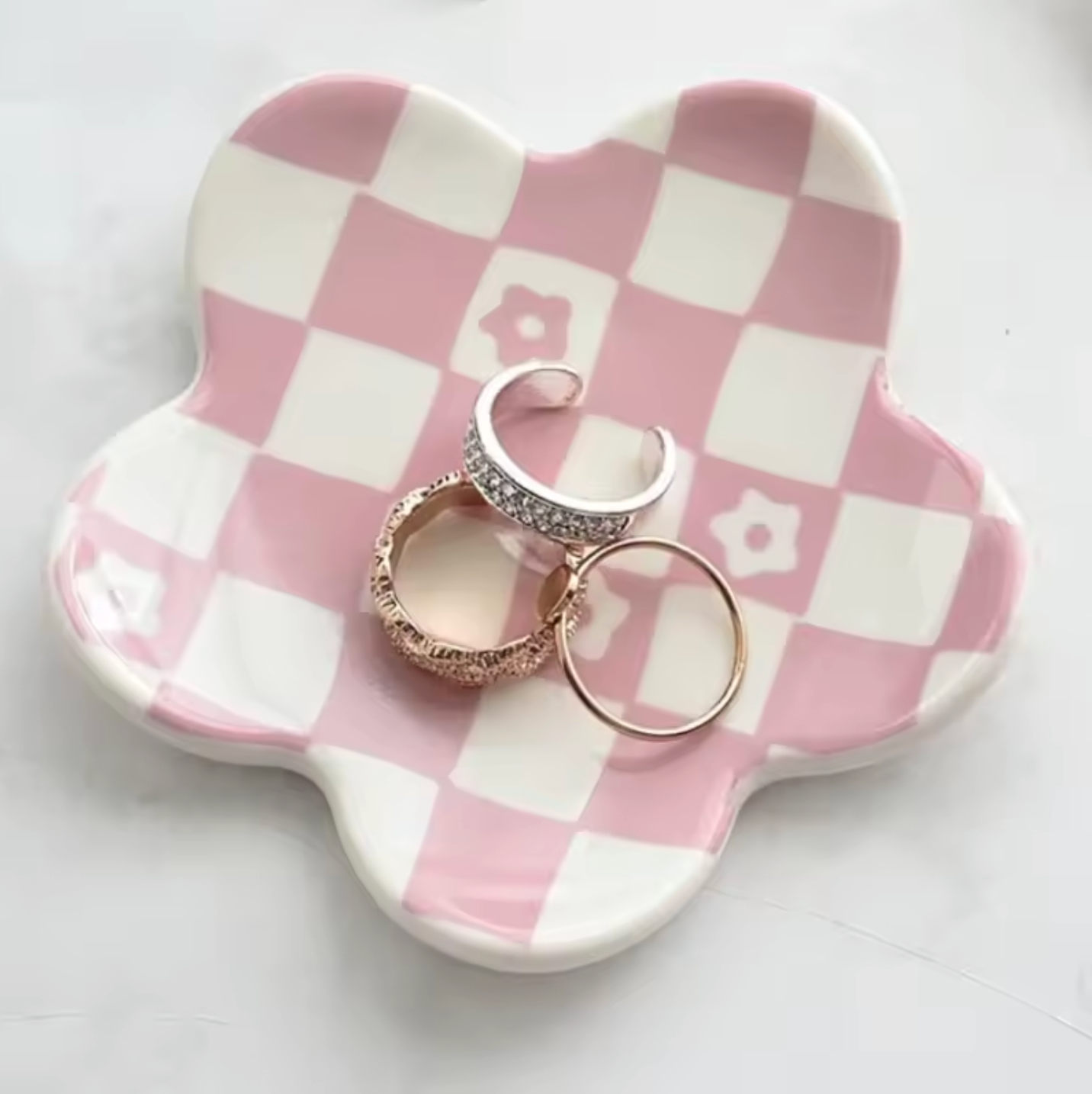Chequered Petal Jewellery Dish