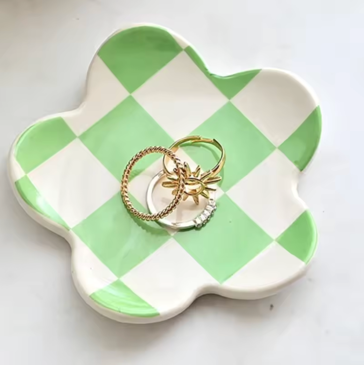 Chequered Petal Jewellery Dish