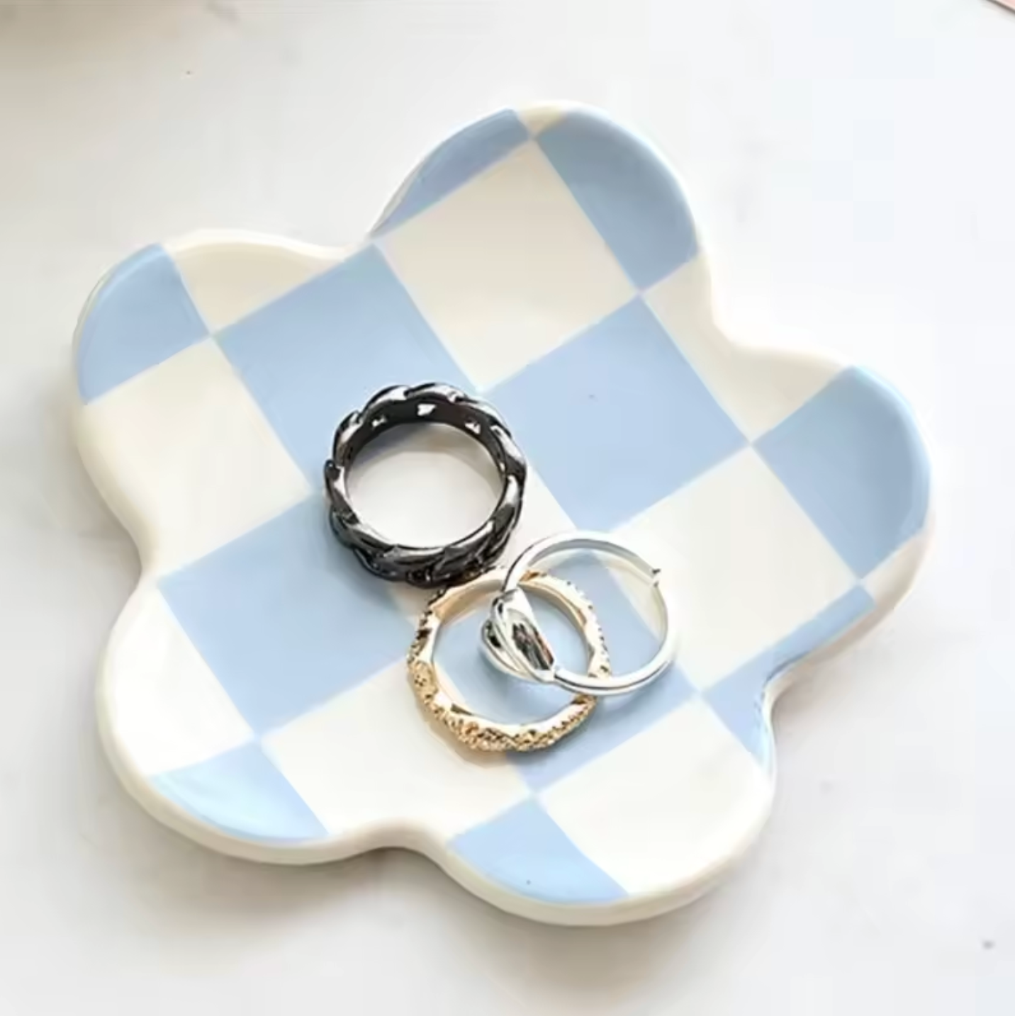 Chequered Petal Jewellery Dish