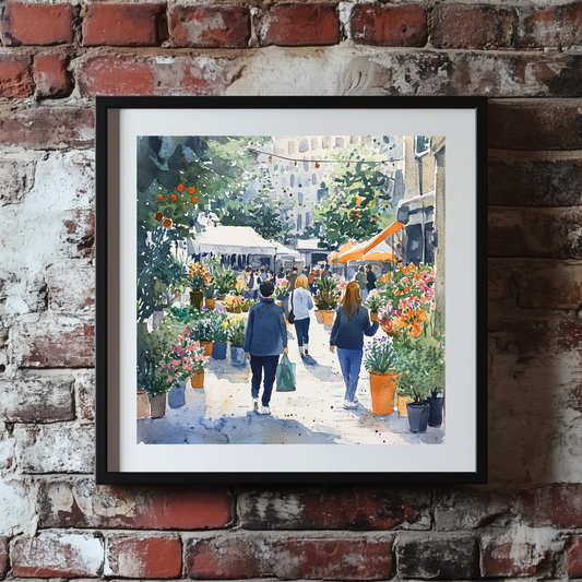 Watercolour Idyllic Flower Market