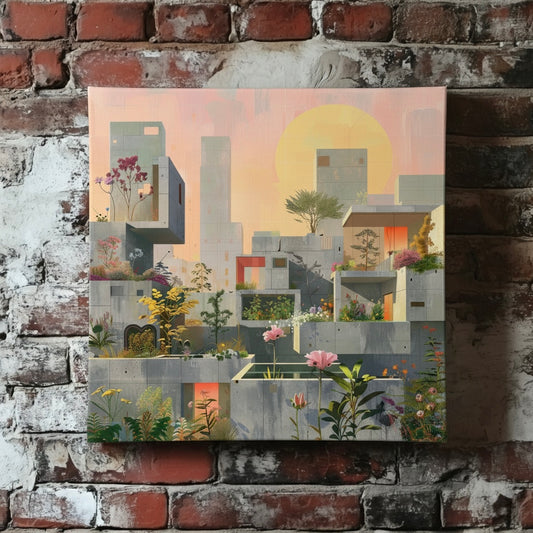 Brutalism in Bloom - Canvas